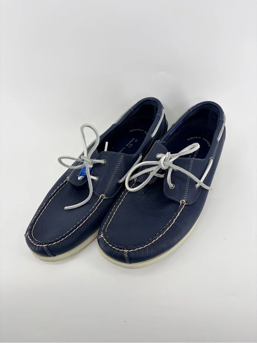 Rockport Men’s Leather Boat Shoes Dock Siders Navy Blue Sz 12M